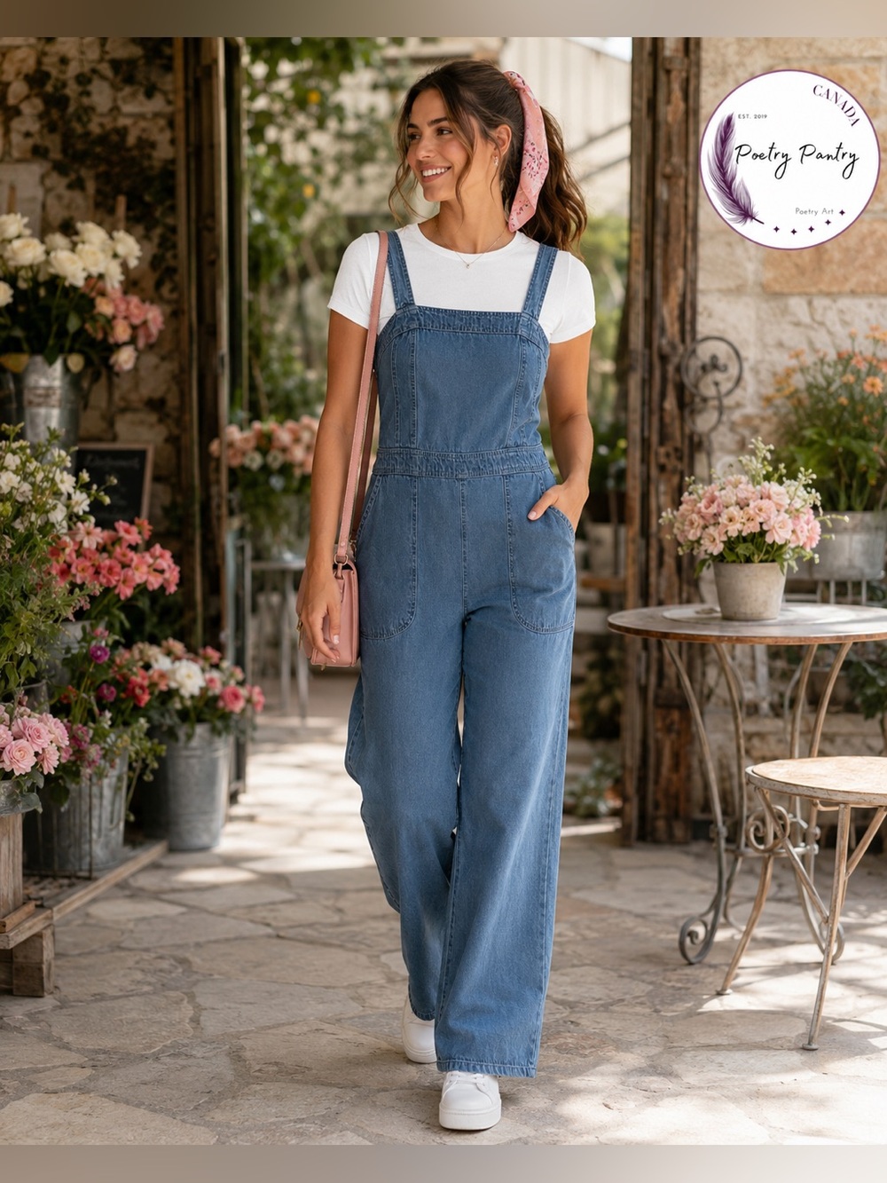 Japna Light Blue Denim Strap Jumpsuit